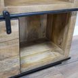 Jupiter Industrial Wine Cabinet - 2 Sliding Door - 2 Drawer - Mango Wood
