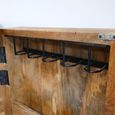 Solstice Wine Cabinet - 2 Door - 2 Drawer - Carved Radial Sunburst - Rustic - Mango Wood