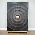 Solstice Wine Cabinet - 2 Door - 2 Drawer - Carved Radial Sunburst - Black - Mango Wood