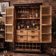 Shutter Fir Wood 2 Door 4 Drawer Bar Cabinet thumbnail