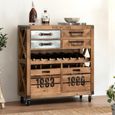 Multi Drawer Fir Wood 6 Drawer on Wheels Wine Cabinet thumbnail