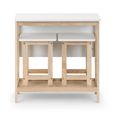 Bergen Bar Set - 2 Stool - White and Natural - Wood