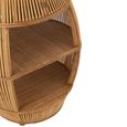 Barrel Bar Table - 1 Drawer - Round - Natural Rattan - Bamboo Wood