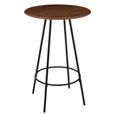 Neo Bar Table - Round - Natural and Black - Rubber Wood and Metal