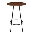 Neo Bar Table - Round - Natural and Black - Rubber Wood and Metal
