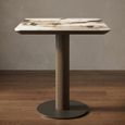 Langford Bistro Table - Square - Brown - Ceramic and Oak