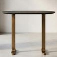 Revelin Bar Table - Oval - Black - Brushed Gold - Mango Wood Top