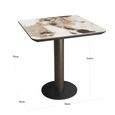 Langford Bistro Table - Square - Brown - Ceramic and Oak
