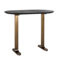 Revelin Bar Table - Oval - Black - Brushed Gold - Mango Wood Top