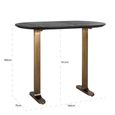 Revelin Bar Table - Oval - Black - Brushed Gold - Mango Wood Top