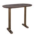 Revelin Bar Table - Oval - Dark Brown - Brushed Gold - Mango Wood Top