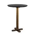Revelin Bar Table - Round - Black - Brushed Gold - Mango Wood Top