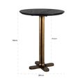 Revelin Bar Table - Round - Black - Brushed Gold - Mango Wood Top