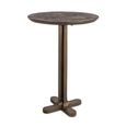 Revelin Bar Table - Round - Dark Brown - Brushed Gold - Mango Wood Top