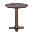 Revelin Bistro Table - Round - Dark Brown - Brushed Gold - Mango Wood Top