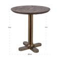 Revelin Bistro Table - Round - Dark Brown - Brushed Gold - Mango Wood Top