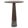 Harper Bar Table - Tall - Round - Smoked Charcoal - Oak and Marble