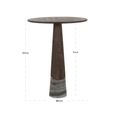 Harper Bar Table - Tall - Round - Smoked Charcoal - Oak and Marble