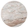 Nyon Fluted Bistro Table - Round - Fluted Base - Blush Beige and Black - Marble and Metal