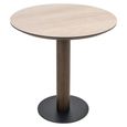 Ritz Bistro Table - Round - Brown - Ceramic and Metal