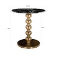Witlox Bistro Table - Round - Black and Gold - Faux Marble and Metal