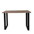 Goa Bar Table - U Shape Leg - Dark Sheesham Wood and Metal