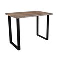 Goa Bar Table - U Shape Leg - Dark Sheesham Wood and Metal