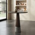 Harper Bar Table - Round - Smoked Charcoal - Oak and Marble