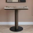 Langford Bistro Table - Square - Brown - Ceramic and Oak