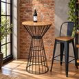 Mango Wood and Black Metal Round Bar Table thumbnail