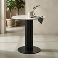 Nyon Fluted Bistro Table - Round - Fluted Base - Blush Beige and Black - Marble and Metal