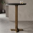 Revelin Bar Table - Round - Black - Brushed Gold - Mango Wood Top