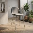 Clearance - Flanagan Barstools - Set of 2 - Light Grey Velvet - FSS15886
