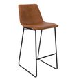 Bowden Barstool - Set of 2 - Caramel Maple Faux Leather - S022413TUK