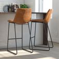 Bowden Barstool - Set of 2 - Caramel Maple Faux Leather - S022413TUK