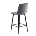 Bella Counter Stools - Set of 2 - Grey Velvet Fabric