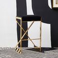 Azalea Barstool - Set of 2 - Black Velvet Fabric with Gold Metal