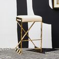 Azalea Barstool - Set of 2 - Ivory Fabric with Gold Base