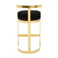 Azalea Barstool - Black Velvet Fabric with Gold Metal