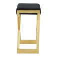 Azalea Barstool - Set of 2 - Black Velvet Fabric with Gold Metal