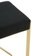 Azalea Barstool - Set of 2 - Black Velvet Fabric with Gold Metal