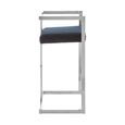 Azalea Barstool - Set of 2 - Black Velvet Fabric with Silver Metal