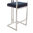 Azalea Barstool - Set of 2 - Black Velvet Fabric with Silver Metal