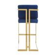 Azalea Barstool - Set of 2 - Blue Velvet Fabric with Gold Metal