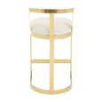 Azalea Barstool - Set of 2 - Ivory Velvet Fabric with Gold Metal