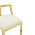 Azalea Barstool - Set of 2 - Ivory Velvet Fabric with Gold Metal