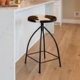 Boho Barstool - Cowhide - Industrial - Round