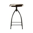 Boho Barstool - Cowhide - Industrial - Round