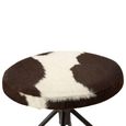 Boho Barstool - Cowhide - Industrial - Round