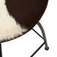 Boho Barstool - Cowhide - Industrial - Round
